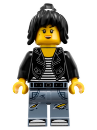 Nya - Leather Jacket and Jeans High School Outfit | njo0355