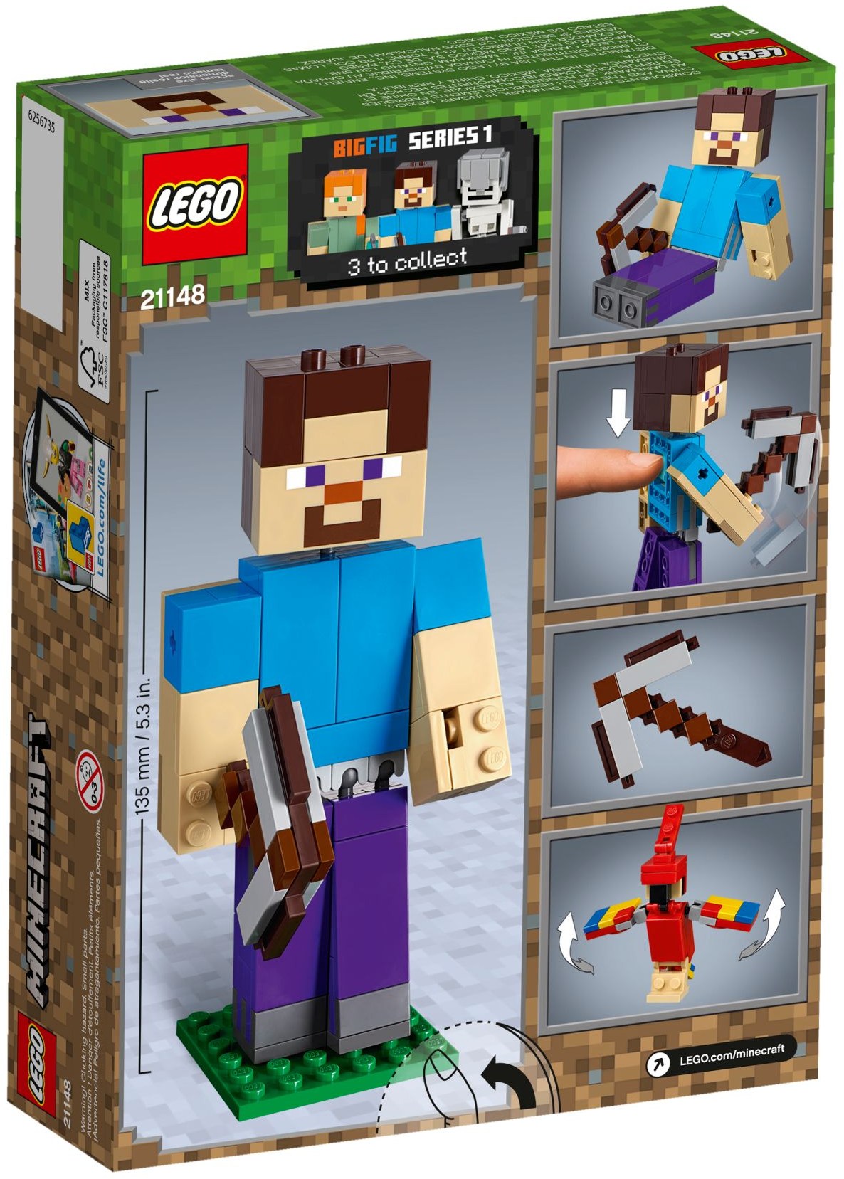 Minecraft Steve BigFig with Parrot | Minecraft | 21148