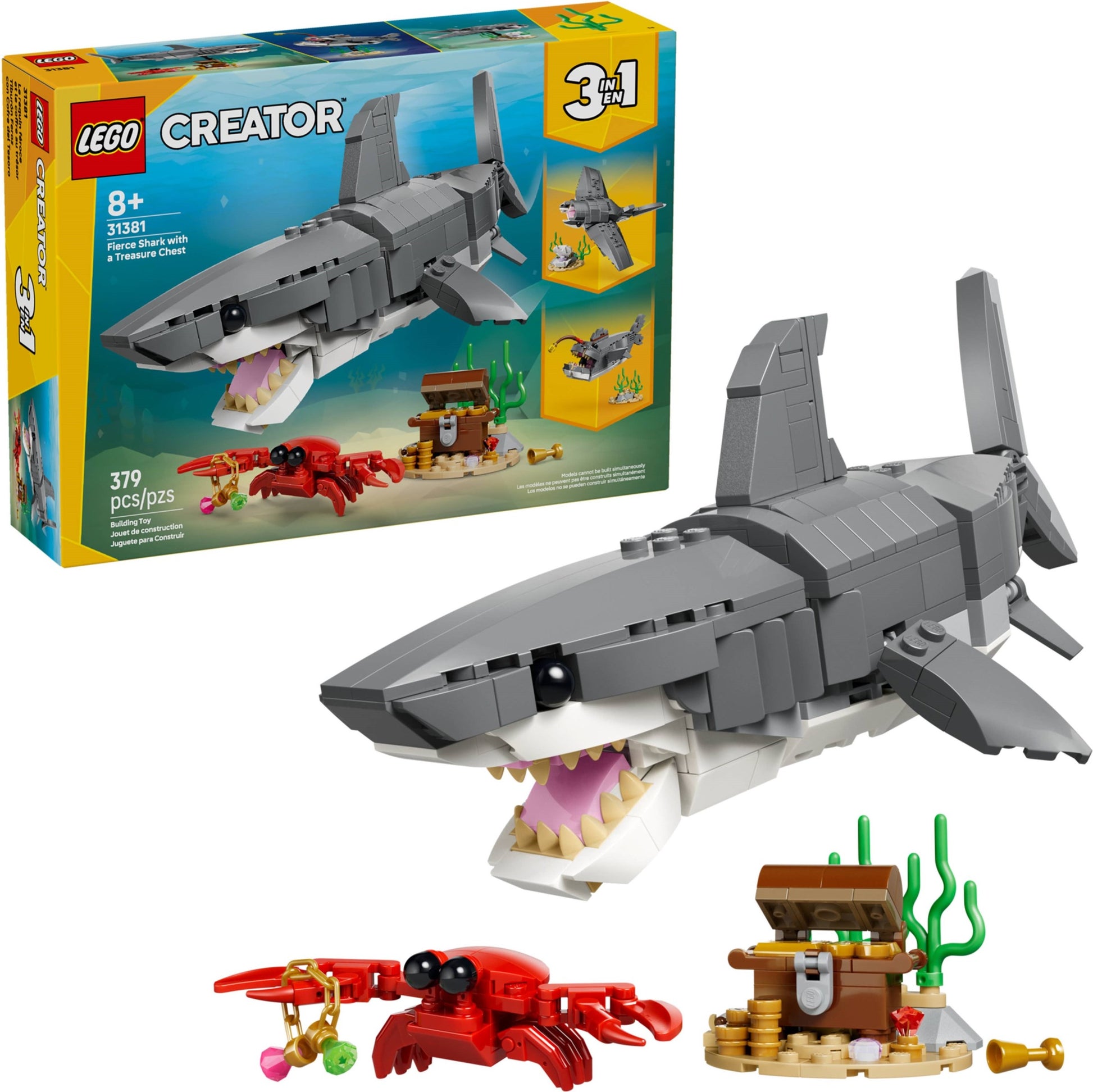 Fierce Shark with a Treasure Chest | Creator | 31381