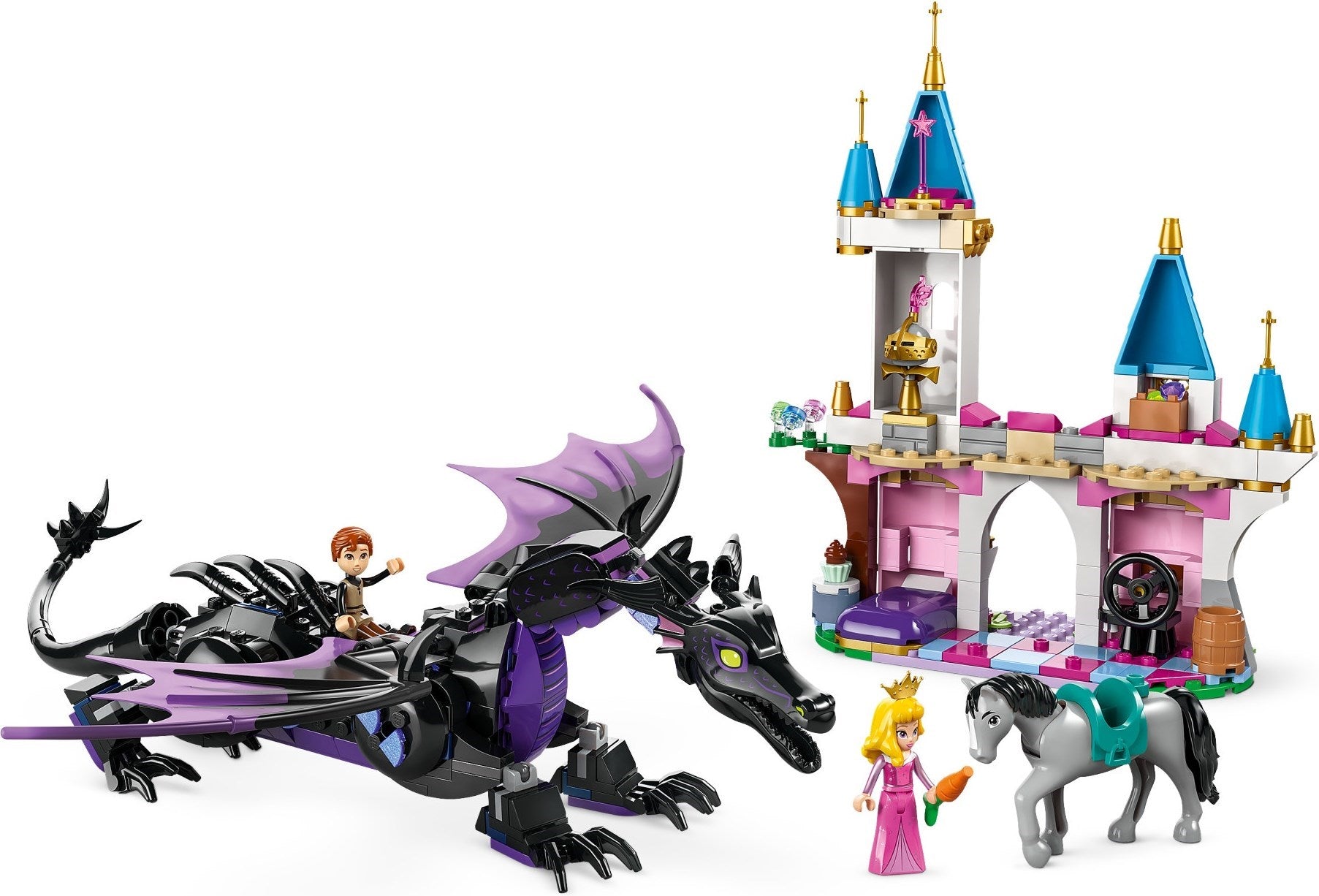 Maléfique sous sa forme de dragon et le château d'Aurore | Disney | 43240