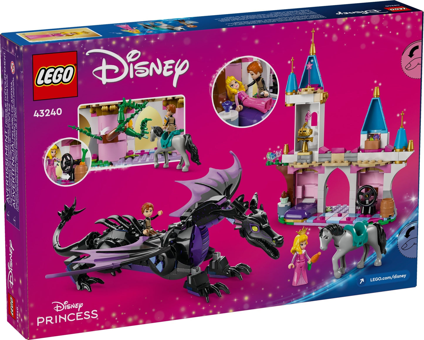 Maléfique sous sa forme de dragon et le château d'Aurore | Disney | 43240
