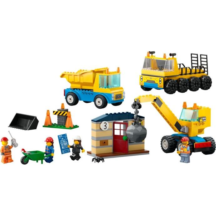 Construction Trucks and Wrecking Ball Crane | City | 60391