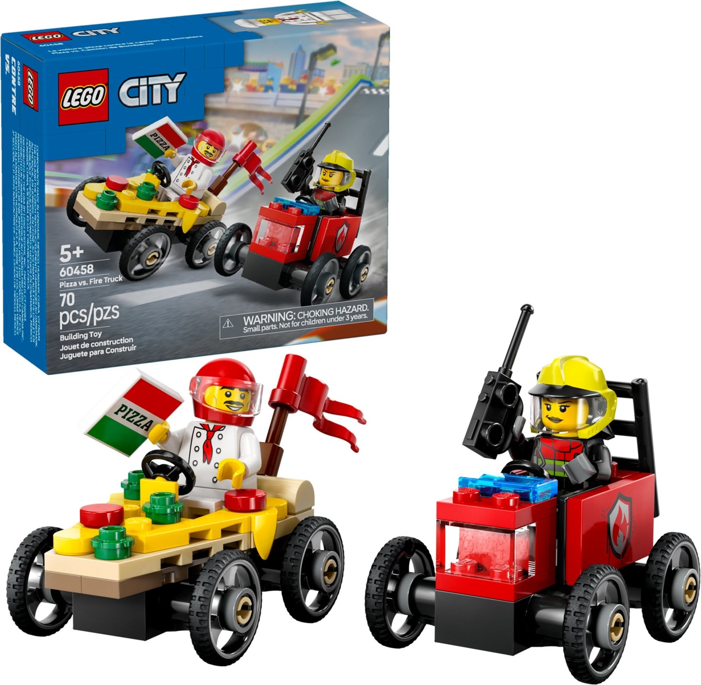 Pizza vs. Fire Truck Race Car Pack | City | 60458