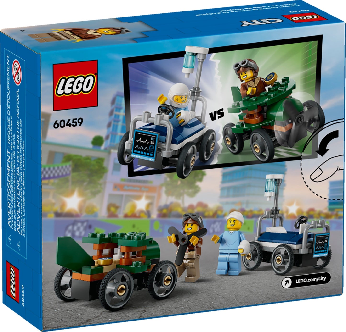 Airplane vs. Hospital Bed Race Car Pack | City | 60459