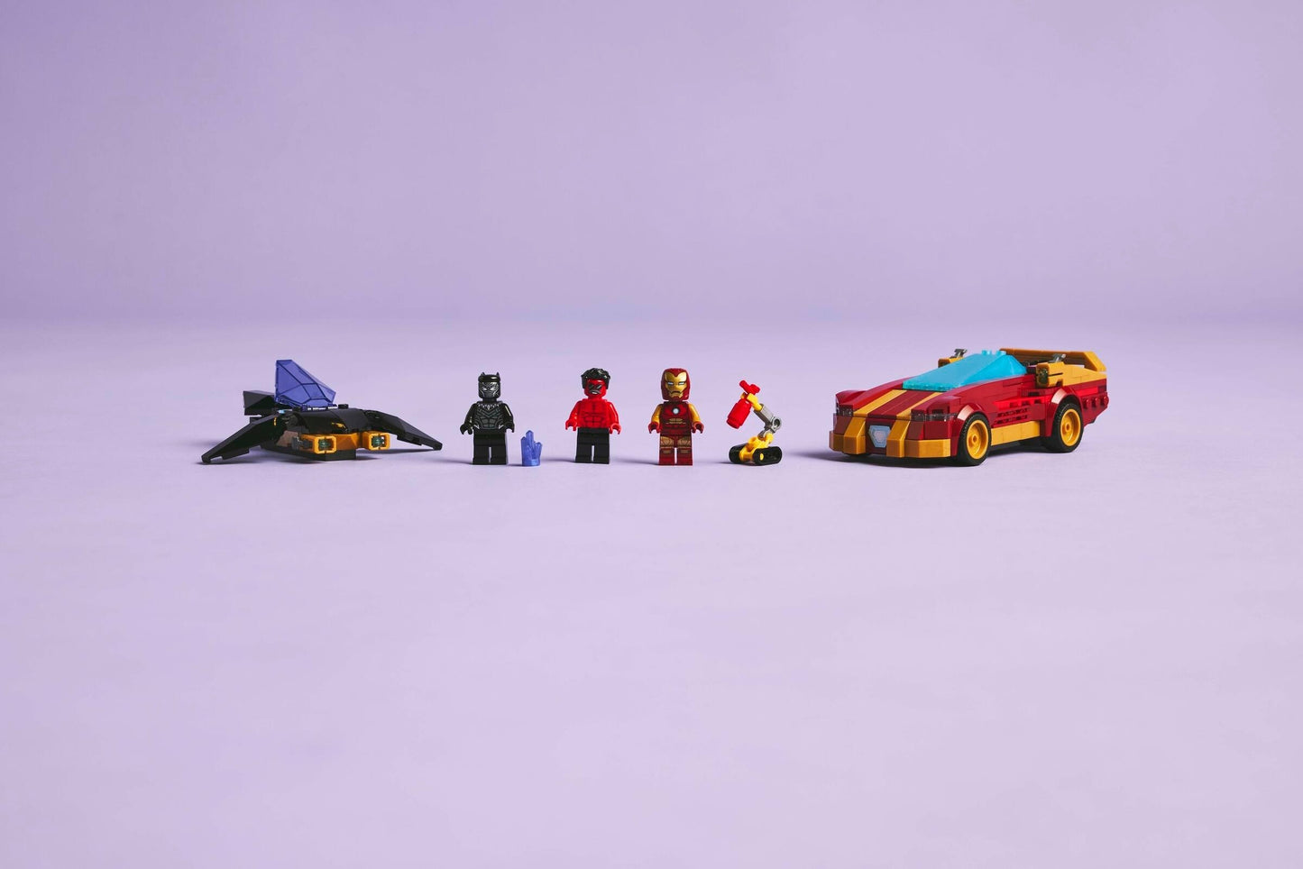 Voiture Iron Man et Black Panther contre Hulk Rouge | Super Héros Marvel | 76310