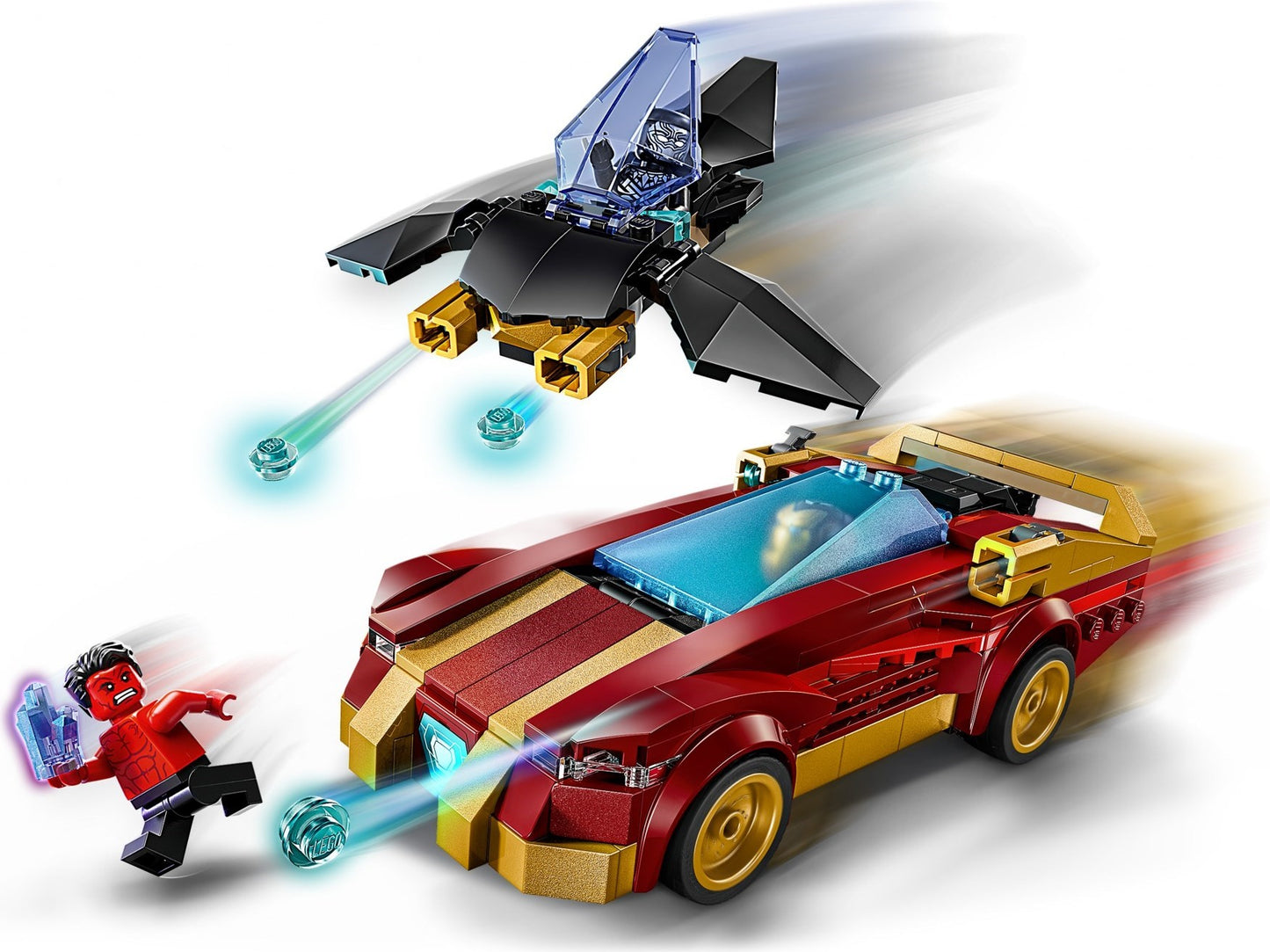 Voiture Iron Man et Black Panther contre Hulk Rouge | Super Héros Marvel | 76310