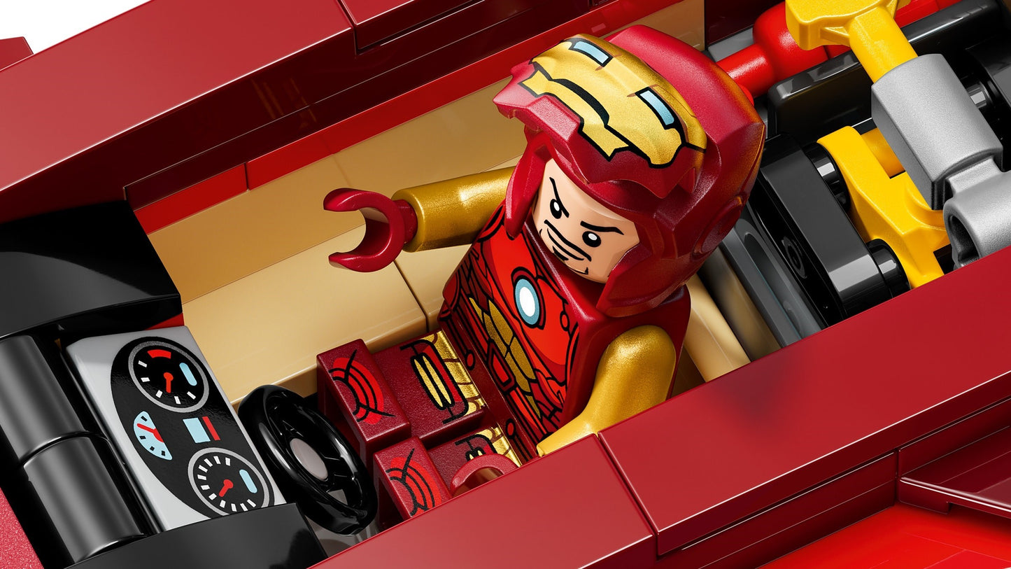 Voiture Iron Man et Black Panther contre Hulk Rouge | Super Héros Marvel | 76310