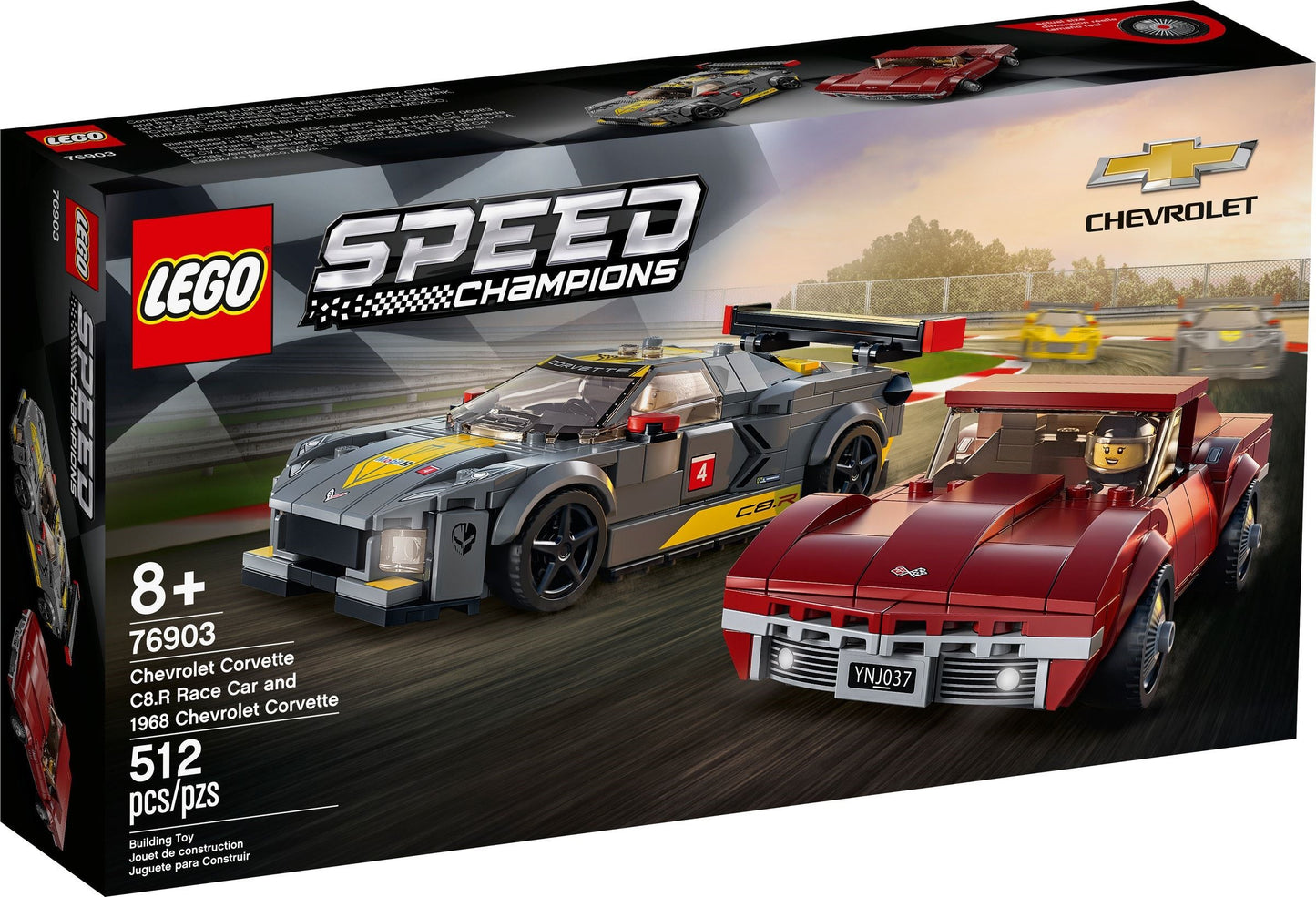 Chevrolet Corvette C8.R Race Car and 1968 Chevrolet Corvette | Speed Champions | 76903