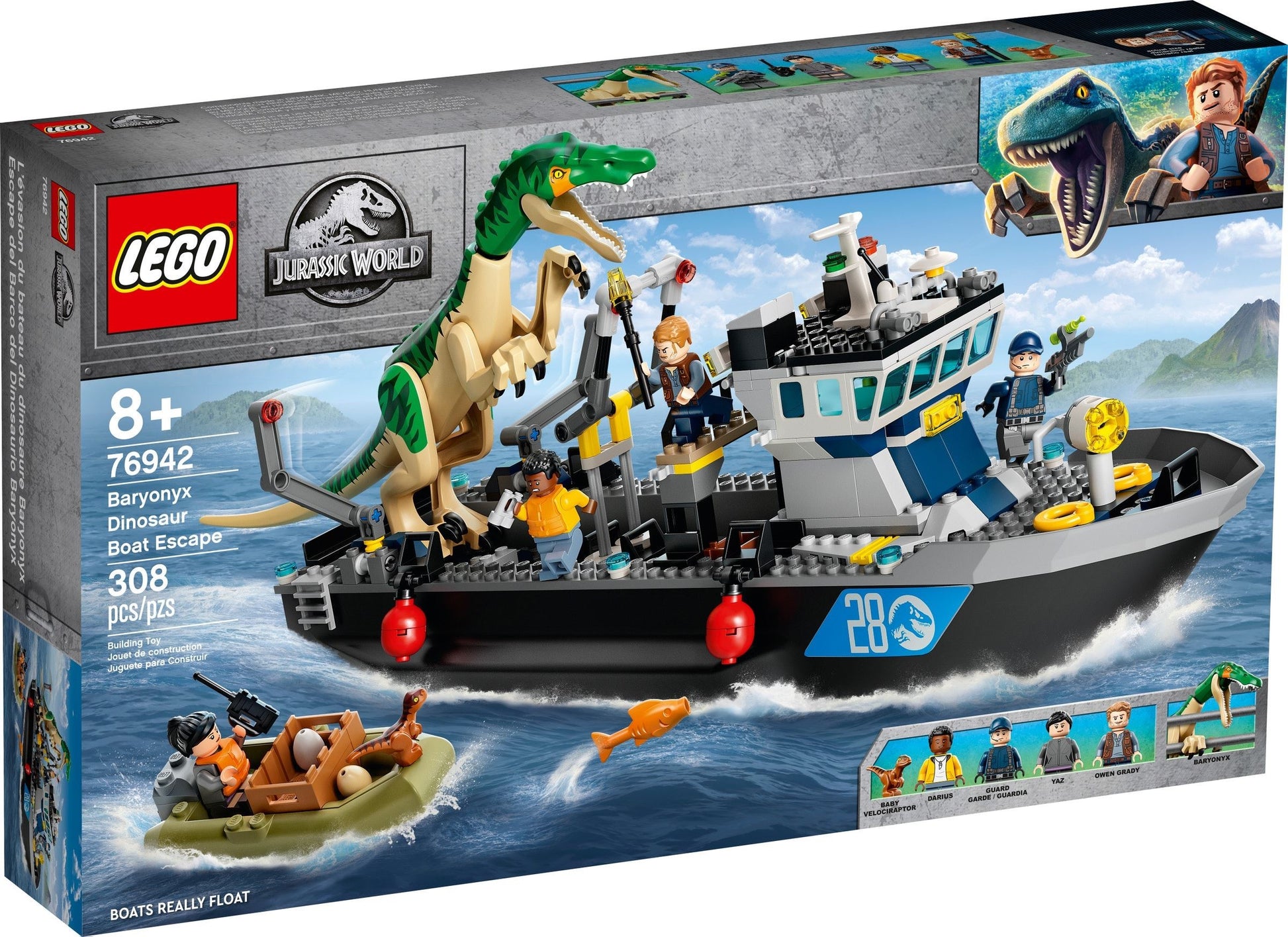 Évasion du bateau du Baryonyx | Jurassic World | 76942