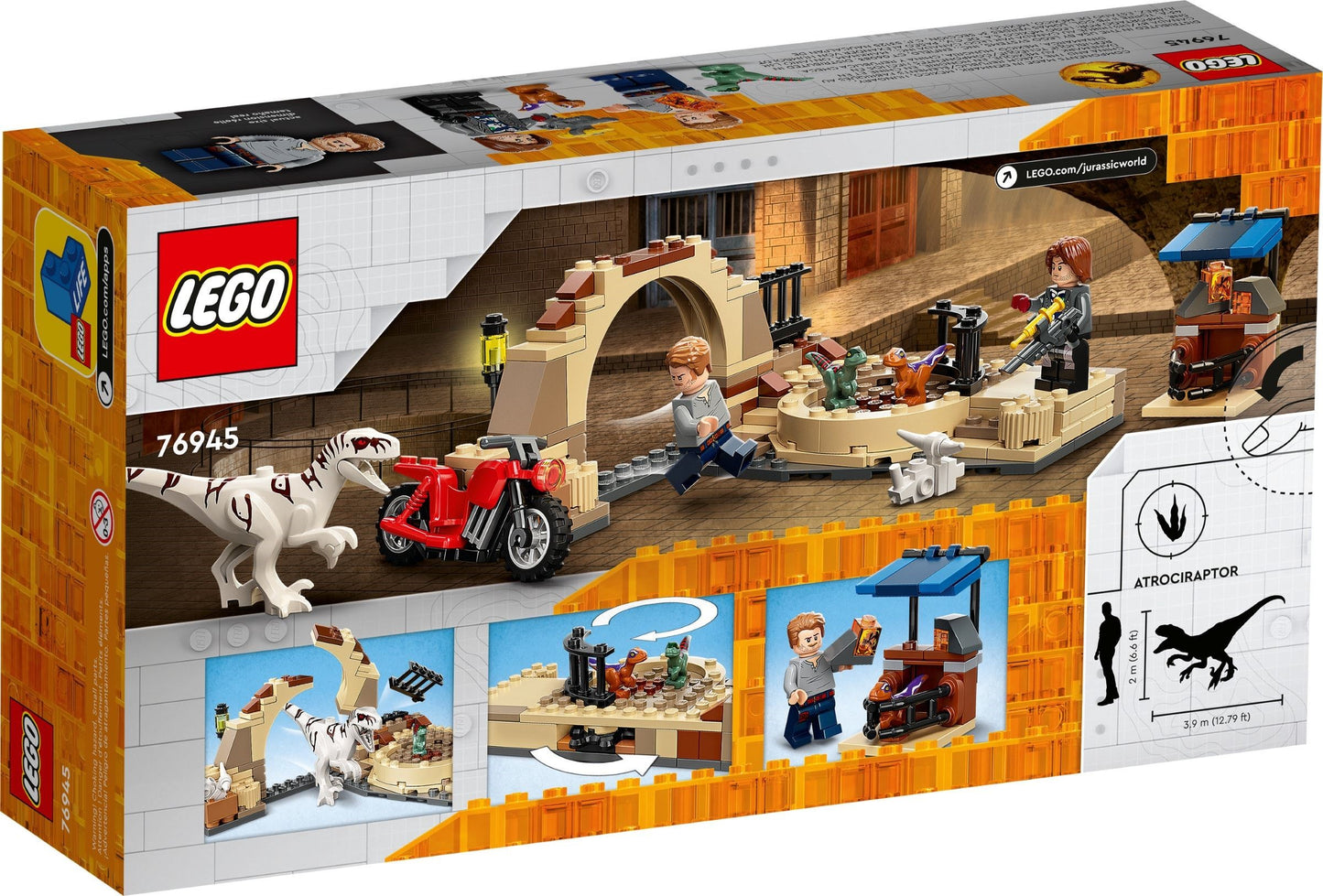 Atrociraptor Dinosaur: Bike Chase | Jurassic World | 76945