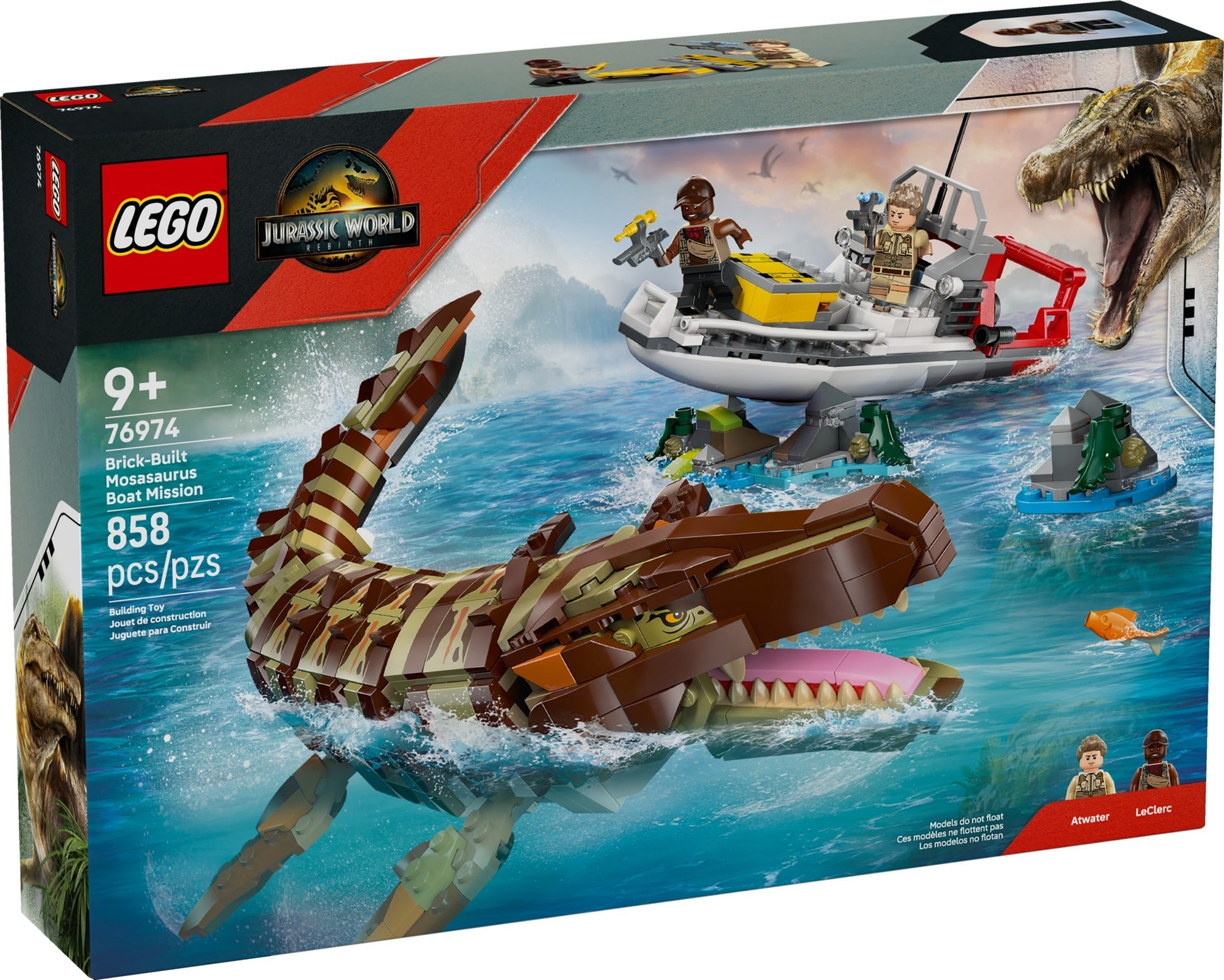 Mission du bateau Mosasaure en briques | Jurassic World | 76974