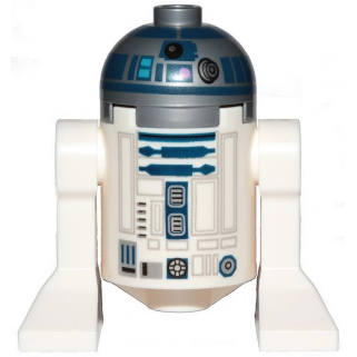 Droïde astromécano R2-D2 - Tête argentée plate, points rose foncé et grand récepteur | sw1085