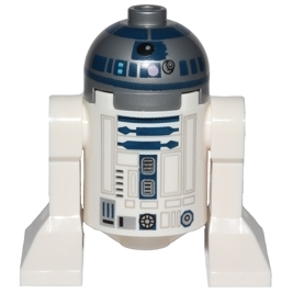 Droïde astromécano R2-D2 - Tête argentée plate, points lavande et petit récepteur | sw0527a