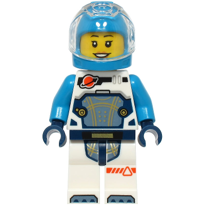 Astronaut - Female, White Spacesuit with Dark Azure Arms, Dark Azure Helmet, Trans-Clear Visor | cty1722