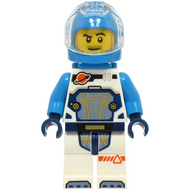 Astronaut - Male, White Spacesuit with Dark Azure Arms, Dark Azure Helmet, Trans-Clear Visor, Dark Azure Jet Pack, Stubble | cty1729