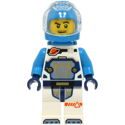 Astronaut - Male, White Spacesuit with Dark Azure Arms, Dark Azure Helmet, Trans-Clear Visor, Dark Azure Jet Pack, Stubble | cty1729