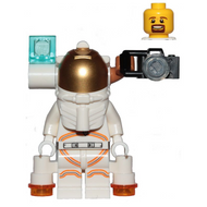 Astronaut - Male, White Spacesuit with Orange Lines, Side Camera and Lamp, Goatee | cty1092