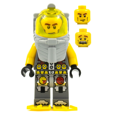 Atlantis Diver 1 - Axel - Avec palmes jaunes et visière jaune translucide | atl016