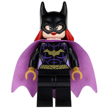 Batgirl - Minifigure, Black Suit, Lavender Cape | sh0092