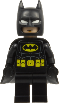 Batman - Black Suit, Yellow Belt with Medium Nougat Details, Cowl with White Eyes, Flexible Rubber Cape | sh1123