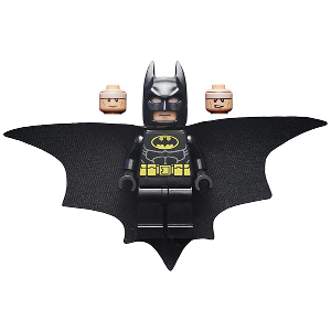 Batman - Black Suit with Yellow Belt and Crest (Type 2 Cowl, Outstretched Cape) | sh0648
