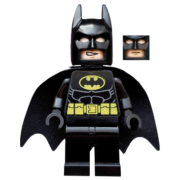 Batman - Costume noir avec ceinture et écusson jaunes (cagoule type 2) | sh0016a