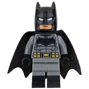Batman - Dark Bluish Gray Suit, Gold Belt, Black Hands, Spongy Cape, Large Bat Logo | sh0218