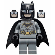 Batman - Dark Bluish Gray Suit with Gold Outline Belt and Crest, Mask and Cape (Type 3 Cowl, Spongy Cape) | sh0589a