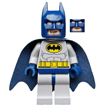 Batman - Light Bluish Gray Suit with Yellow Belt and Crest, Dark Blue Mask and Cape (Type 2 Cowl) | sh0025a