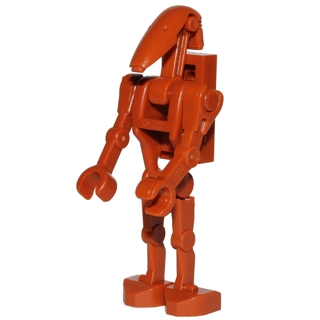 Droïde de combat - Orange foncé, bras incliné et bras droit, plaque 1 x 2 au dos | sw0467b