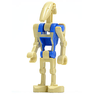 Battle Droid Pilot - Blue Torso with Tan Insignia, Angled Arms