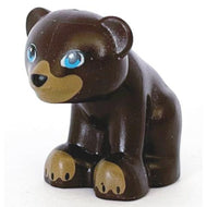 Bear, Mini Doll Style, Baby Cub, Sitting with Black Nose, Dark Azure Eyes and Dark Tan Paws and Muzzle Pattern | 14732pb01
