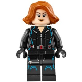 Black Widow - Black Jumpsuit, Dark Orange Short Hair, Printed Legs, Dark Azure Trim | sh0186