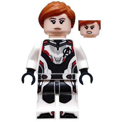 Black Widow - Combinaison blanche, queue de cheval orange foncé | sh0571