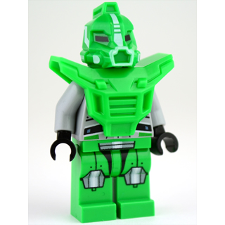 Bright Green Robot Sidekick with Armor | gs013