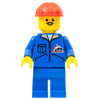 Bulldozer Logo - Blue Legs, Red Construction Helmet | jbl002