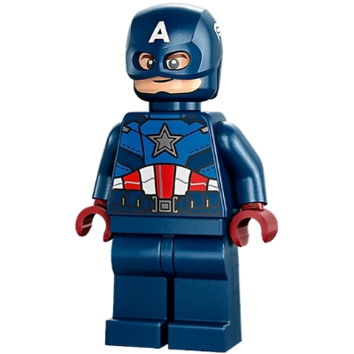 Captain America - Costume bleu foncé, mains rouge foncé, casque | sh0852
