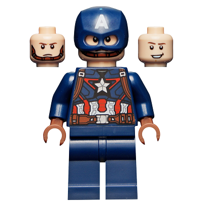 Captain America - Dark Blue Suit, Reddish Brown Hands, Helmet | sh0736