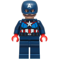 Captain America - Dark Blue Suit with Dark Blue Belt, Red Hands, Helmet | sh1093