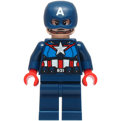 Captain America - Dark Blue Suit with Dark Blue Belt, Red Hands, Helmet | sh1093