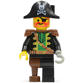 Captain Red Beard - Brown Epaulettes, Pirate Hat with Skull and Crossbones | pi055
