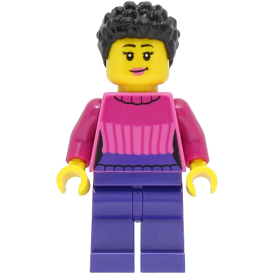 Car Driver - Female, Dark Pink Sweater, Dark Purple Legs, Black Hair | cty1463