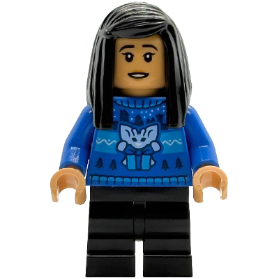 Cho Chang - Pull de Noël bleu, jambes noires mi-longues | hp590
