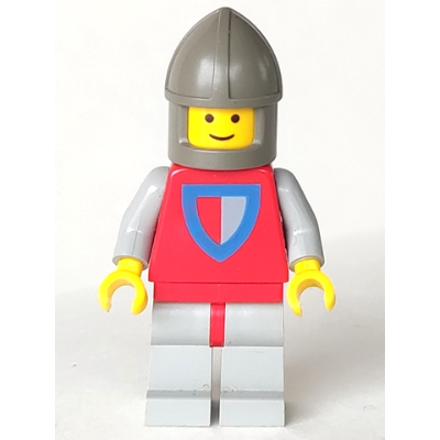 Classic - Knight, Shield Red/Gray, Light Gray Legs with Red Hips, Dark Gray Chin-Guard | cas075
