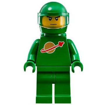 Classic Space - Green with Air Tanks and Motorcycle (Standard) Helmet with Visor (Pete) | idea007