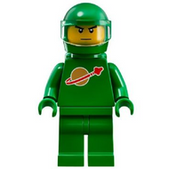 Classic Space - Casque de moto vert avec réservoirs d'air et visière (Pete) | idea007