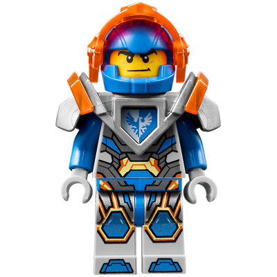 Clay Moorington - Blue Helmet, Trans-Neon Orange Visor, Flat Silver Armor | nex093