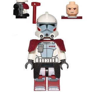 Clone ARC Trooper Hammer, Rancor Battalion (Phase 2) - Dark Red Cloth Pauldron, Black Cloth Kama, Large Eyes | sw0377