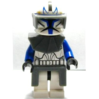 Clone Trooper Captain Rex, 501st Legion (Phase 1) - Dark Bluish Gray Visor, Pauldron, and Kama, Large Eyes | sw0194