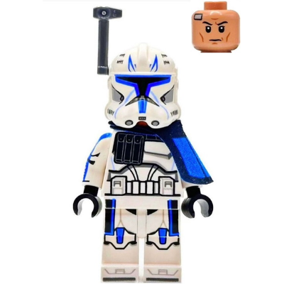Clone Trooper Captain Rex, 501st Legion (Phase 2) - Blue Cloth Pauldron, Rangefinder, Printed White Arms | sw1315